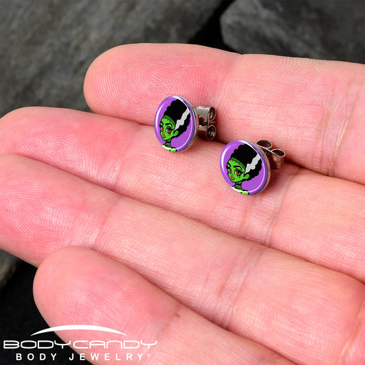 Bride of Frankenstein Stud Earrings by Onyx O