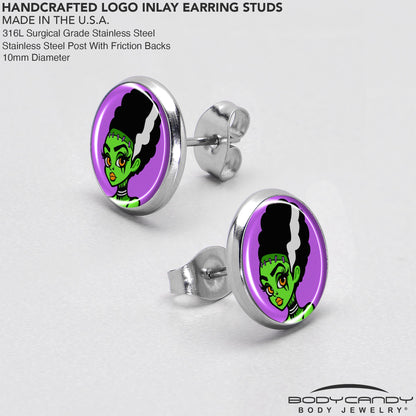 Bride of Frankenstein Stud Earrings by Onyx O
