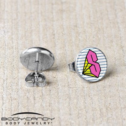 Hot Pink Cool S Stud Earrings by Onyx O