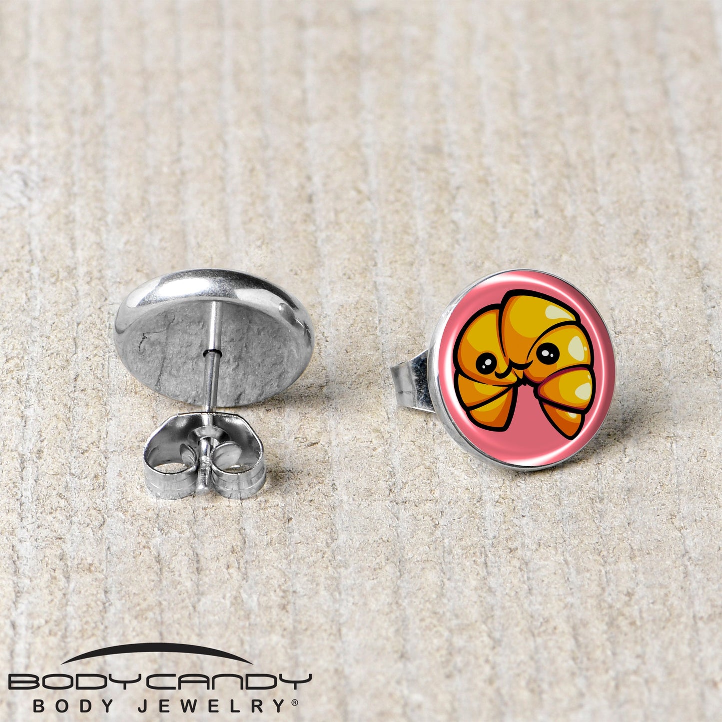 Quaso Croissant Stud Earrings by Onyx O