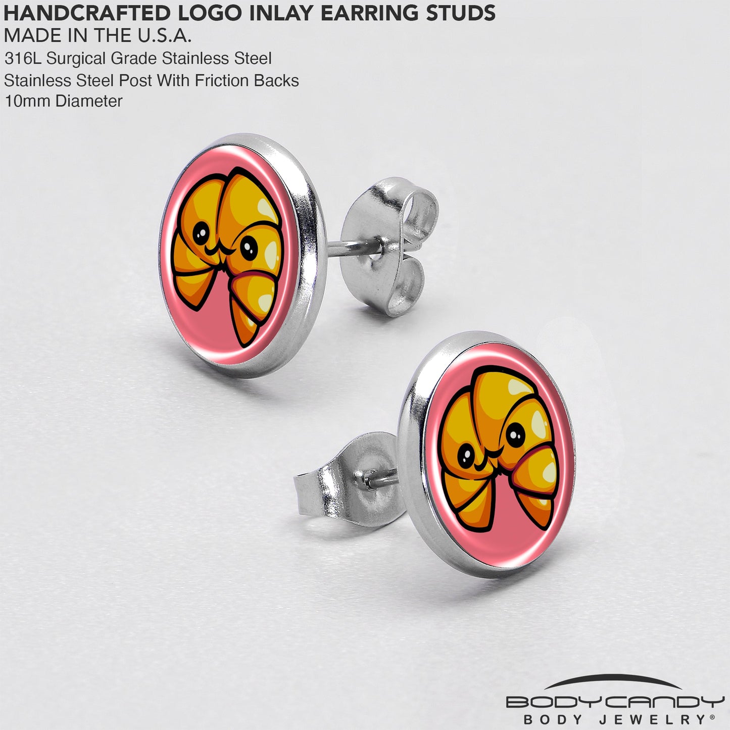 Quaso Croissant Stud Earrings by Onyx O