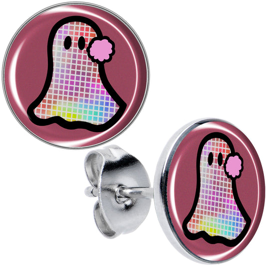 Disco Spirit Ghost Stud Earrings by Onyx O