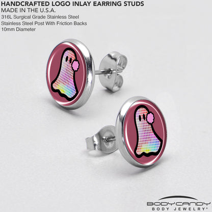 Disco Spirit Ghost Stud Earrings by Onyx O