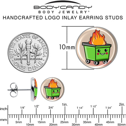 Dumpster Fire Stud Earrings by Onyx O