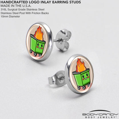 Dumpster Fire Stud Earrings by Onyx O