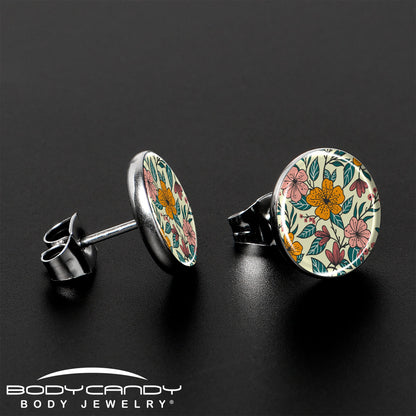 Blossom Creation Wildflower Flowers Stud Earrings by Onyx O