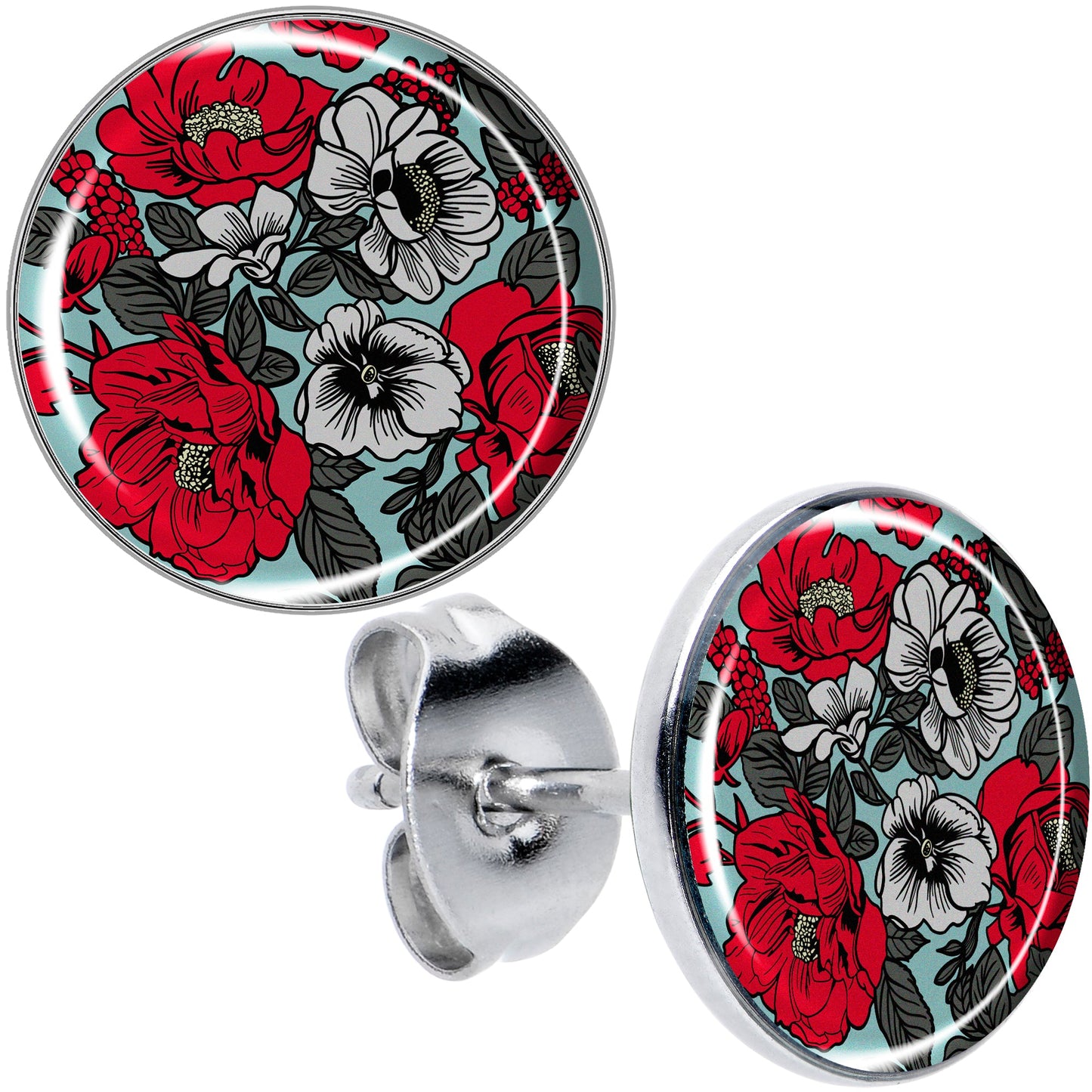 Blossom Creation Vibrant Bloom of Flowers Stud Earrings by Onyx O