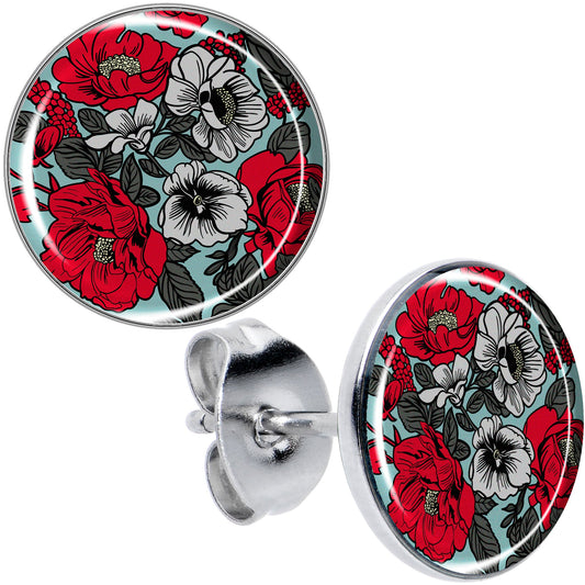 Blossom Creation Vibrant Bloom of Flowers Stud Earrings by Onyx O