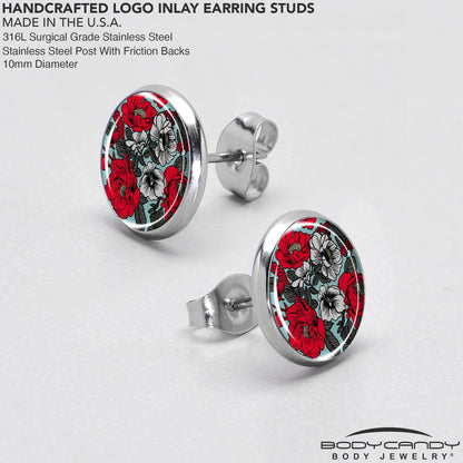 Blossom Creation Vibrant Bloom of Flowers Stud Earrings by Onyx O