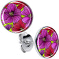 Blossom Creation Tropical Floral Flowers Stud Earrings by Onyx O