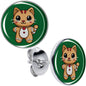 Christmas Holiday Gingerbrread Kitty Cat Stud Earrings by Onyx O