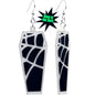 Glowing Spider Web Coffin Glow in the Dark Dangle Earrings by Onyx O