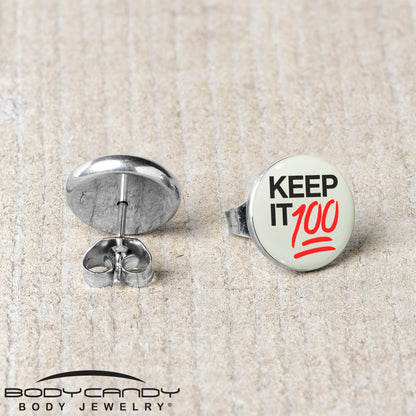 Keep it 100 Glow in the Dark Stud Earrings by Onyx O
