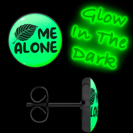 Leaf Me Alone Glow in the Dark Stud Earrings by Onyx O