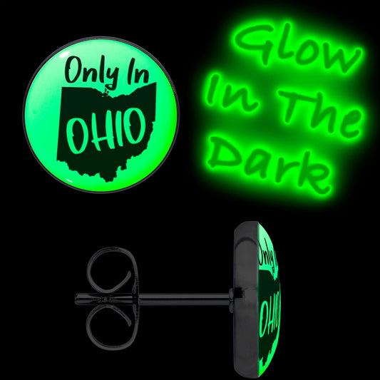 Only in Ohio Glow in the Dark Stud Earrings by Onyx O