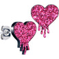 Glitter Melting Heart Stud Earrings