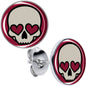 Valentine Heart Skull Stud Earrings