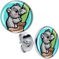 Cute Biting Baby Hippo Stud Earrings