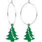Custom Christmas Tree Personalized Hoop Earrings