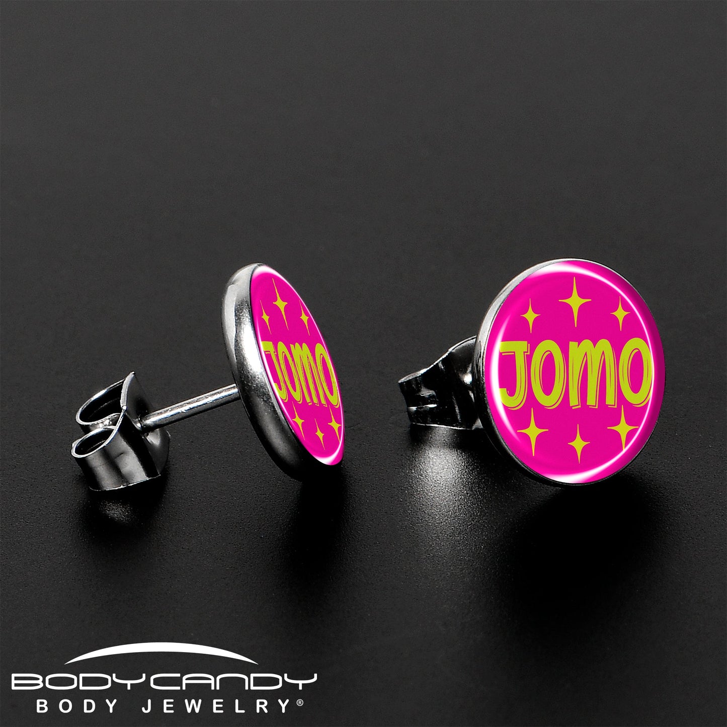 Pink JOMO Stud Earrings by Onyx O