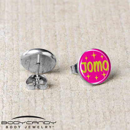 Pink JOMO Stud Earrings by Onyx O