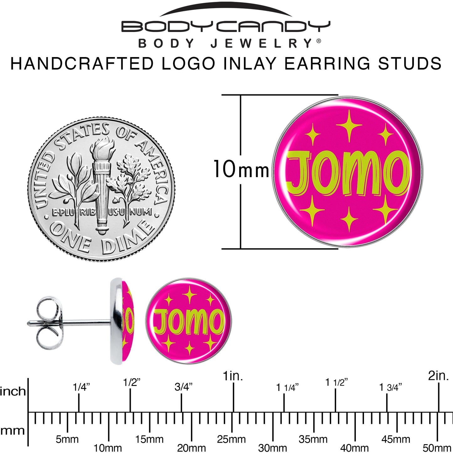 Pink JOMO Stud Earrings by Onyx O