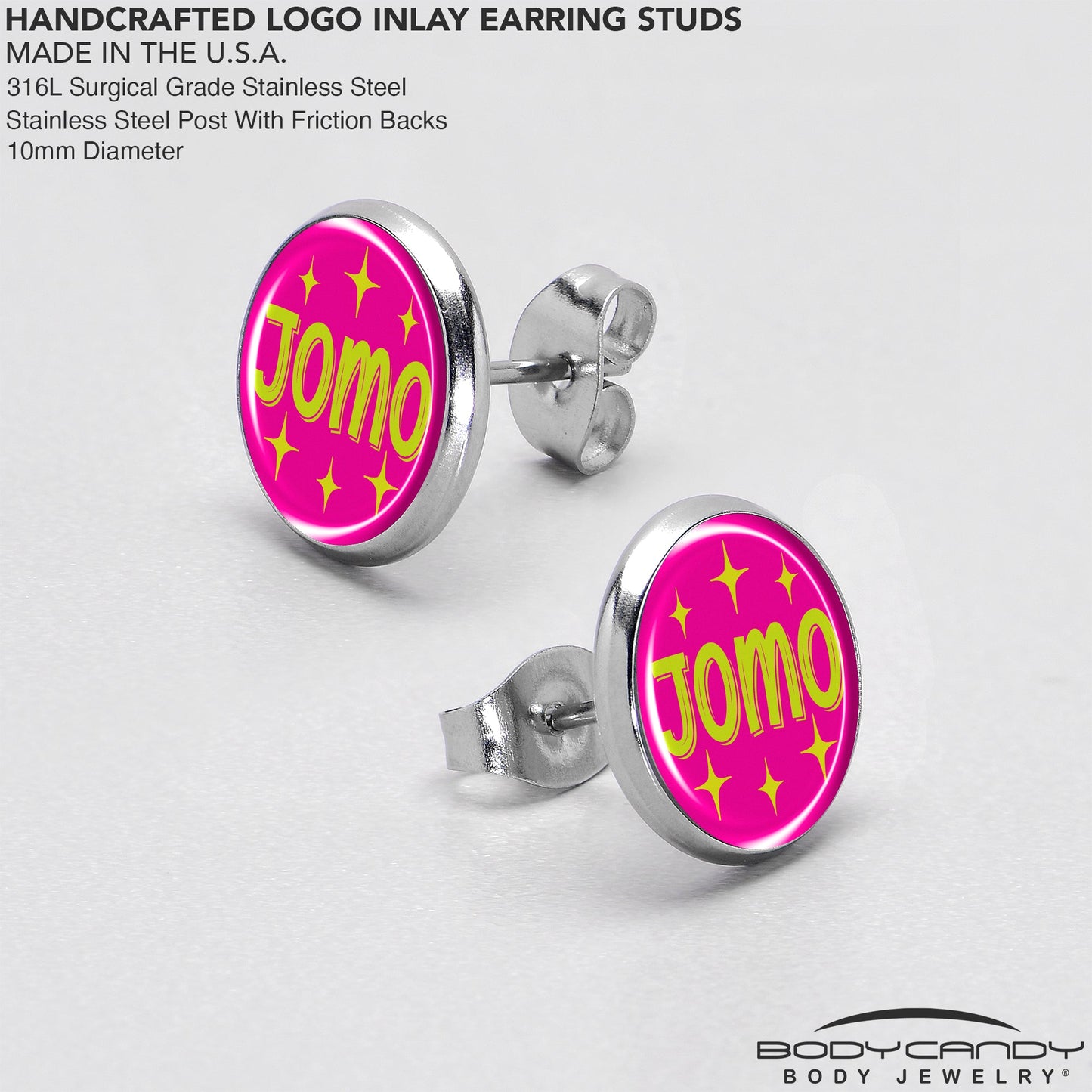 Pink JOMO Stud Earrings by Onyx O