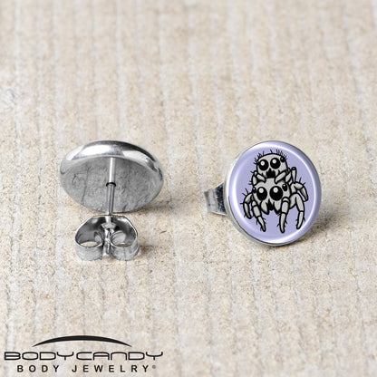 Leaping Leapfrog Spiders Stud Earrings by Onyx O