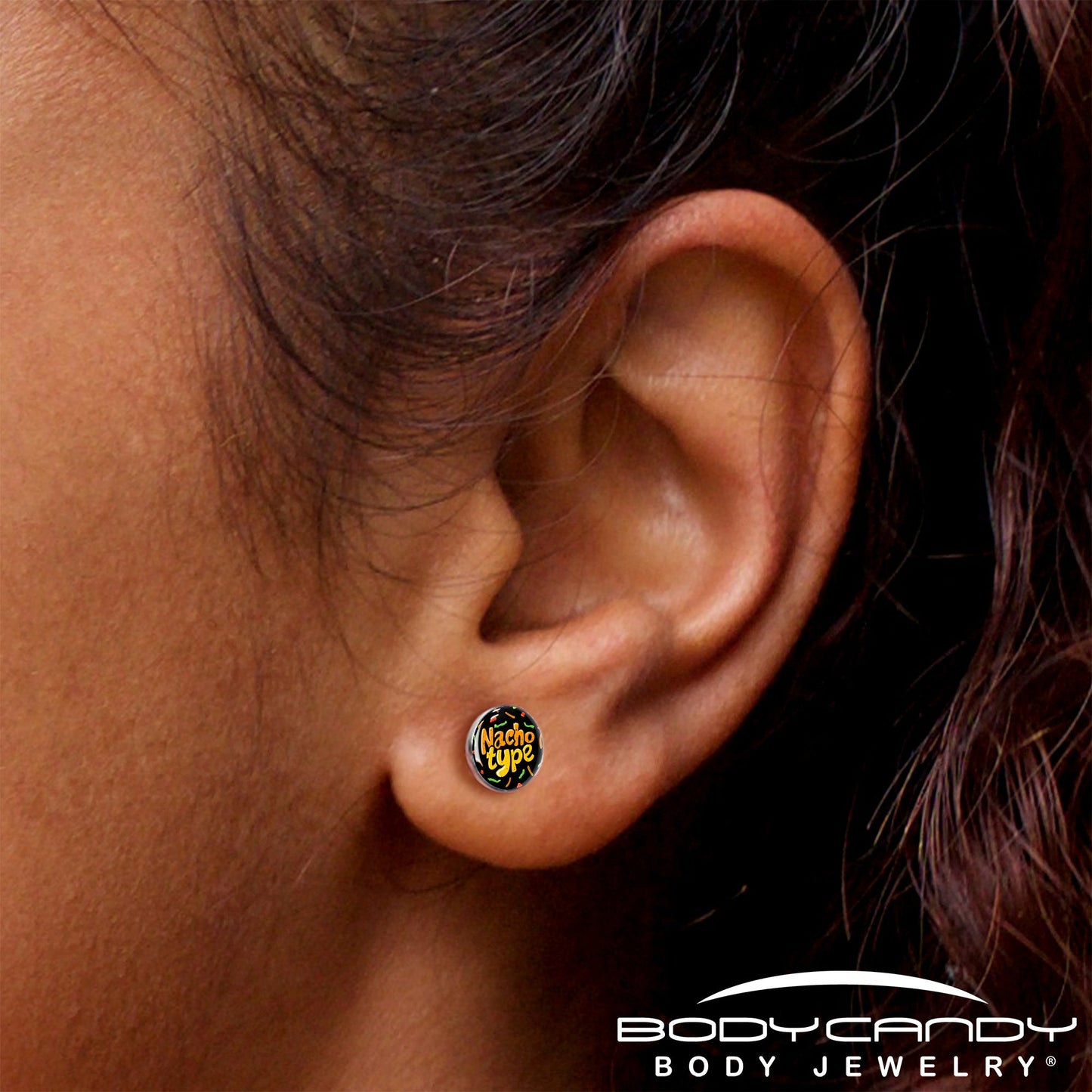 Nacho Type Stud Earrings by Onyx O