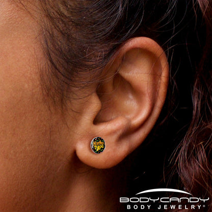 Nacho Type Stud Earrings by Onyx O