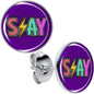 Colorful Lighting SLAY Stud Earrings by Onyx O