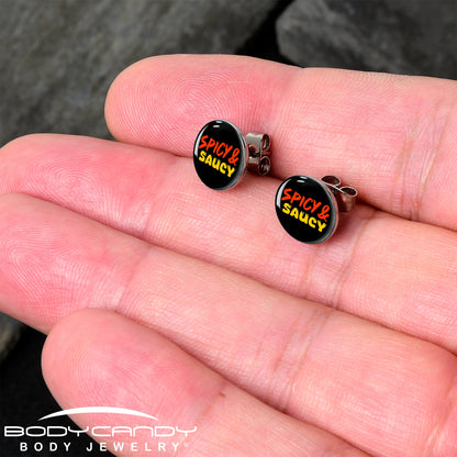 Spicy and Saucy Stud Earrings by Onyx O