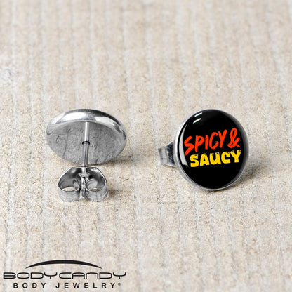 Spicy and Saucy Stud Earrings by Onyx O