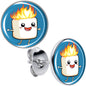 Burning Marshmallow Stud Earrings by Onyx O