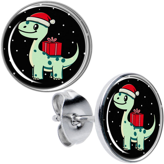 Christmas Holiday Dinosaur Stud Earrings by Onyx O