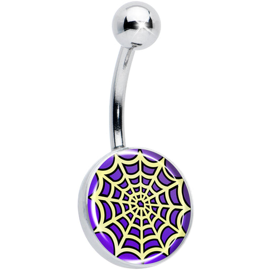 Two Tone Spider Web Belly Ring by Onyx O