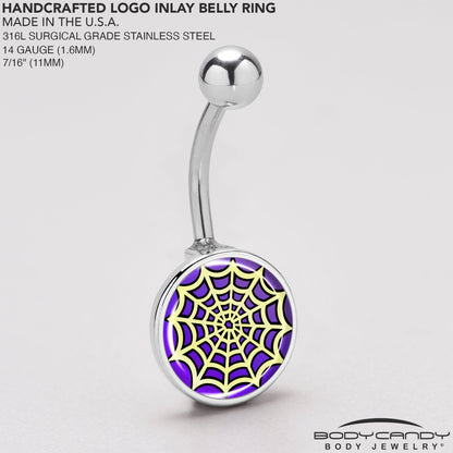 Two Tone Spider Web Belly Ring by Onyx O