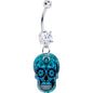 Acrylicious Shades of Aqua Sugar Skull Dangle Belly Ring