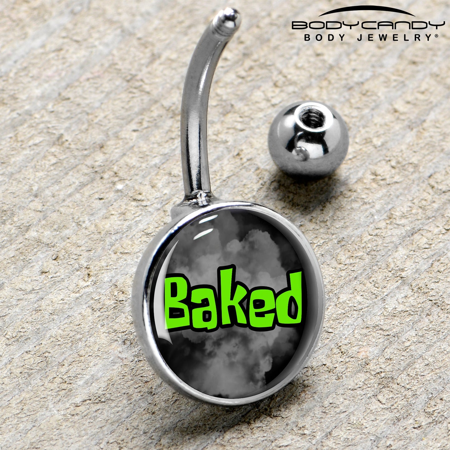 Logo Baked Stoner Belly Ring by Onyx O
