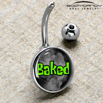 Logo Baked Stoner Belly Ring by Onyx O