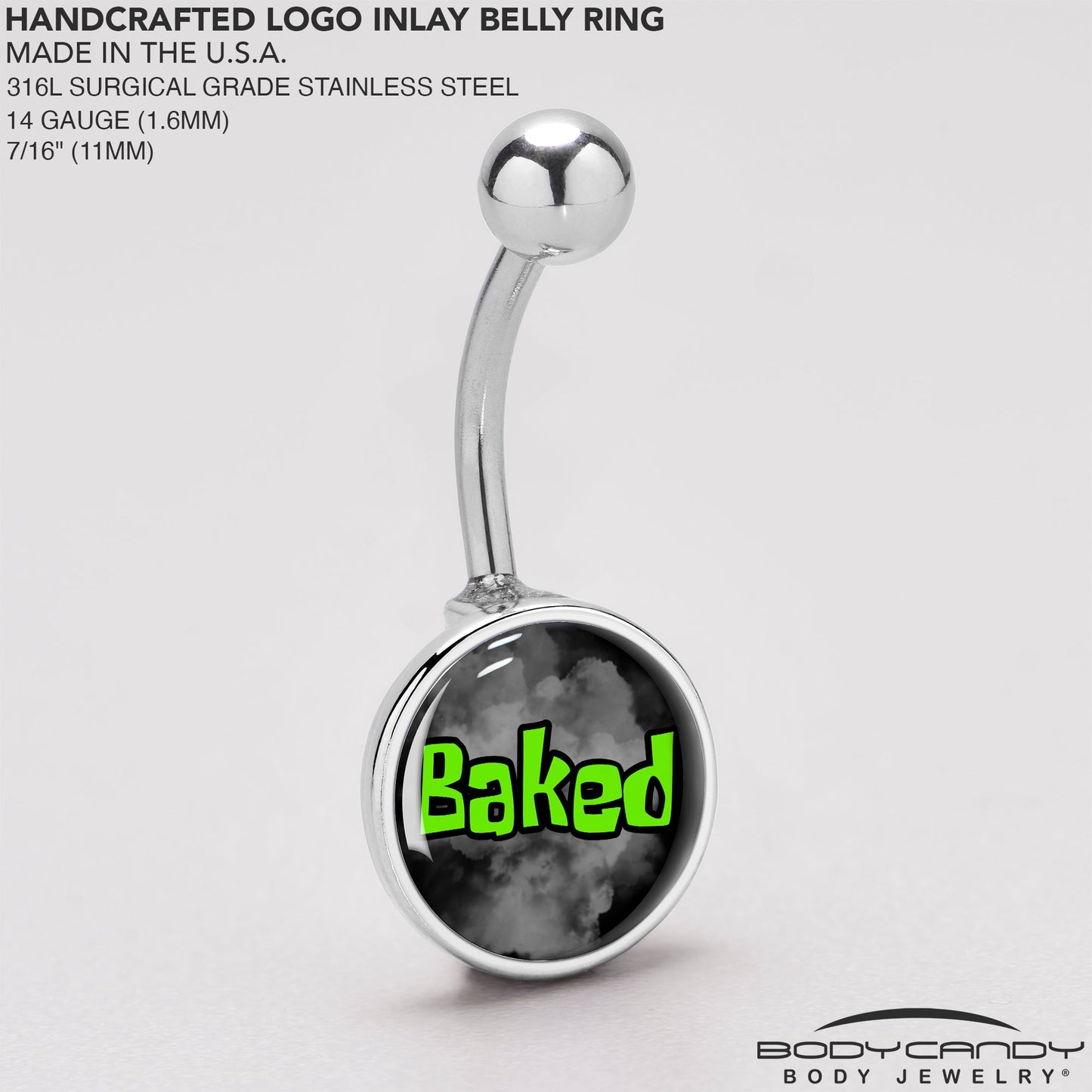 Logo Baked Stoner Belly Ring by Onyx O