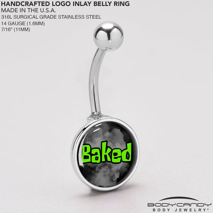 Logo Baked Stoner Belly Ring by Onyx O