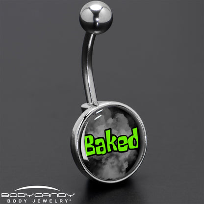 Logo Baked Stoner Belly Ring by Onyx O