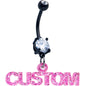 Custom Black Double Gem Personalized Name Belly Ring