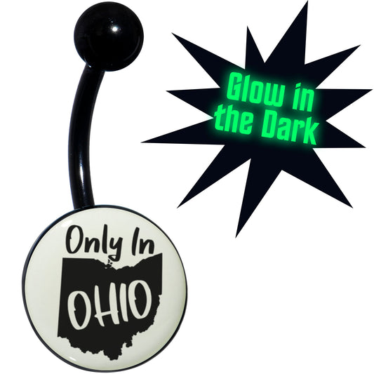 Glow in the Dark Black Only in Ohio Belly Ring by Onyx O
