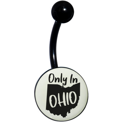 Glow in the Dark Black Only in Ohio Belly Ring by Onyx O