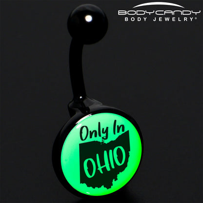 Glow in the Dark Black Only in Ohio Belly Ring by Onyx O