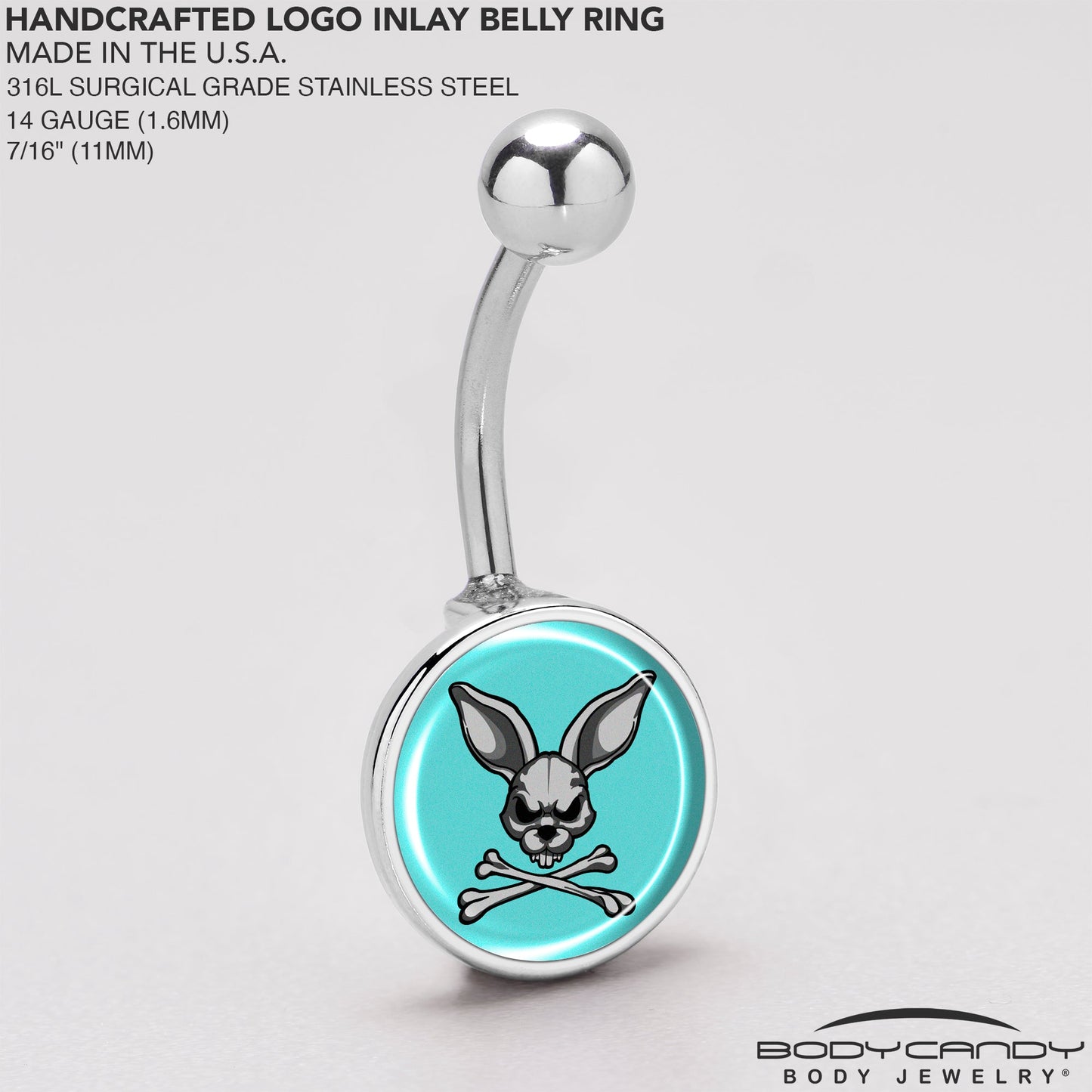 Bunny and Crossbones Belly Ring by Onyx O