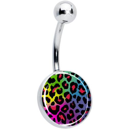 Rainbow Cheetah Print Belly Ring by Onyx O