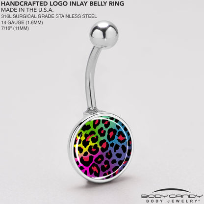 Rainbow Cheetah Print Belly Ring by Onyx O